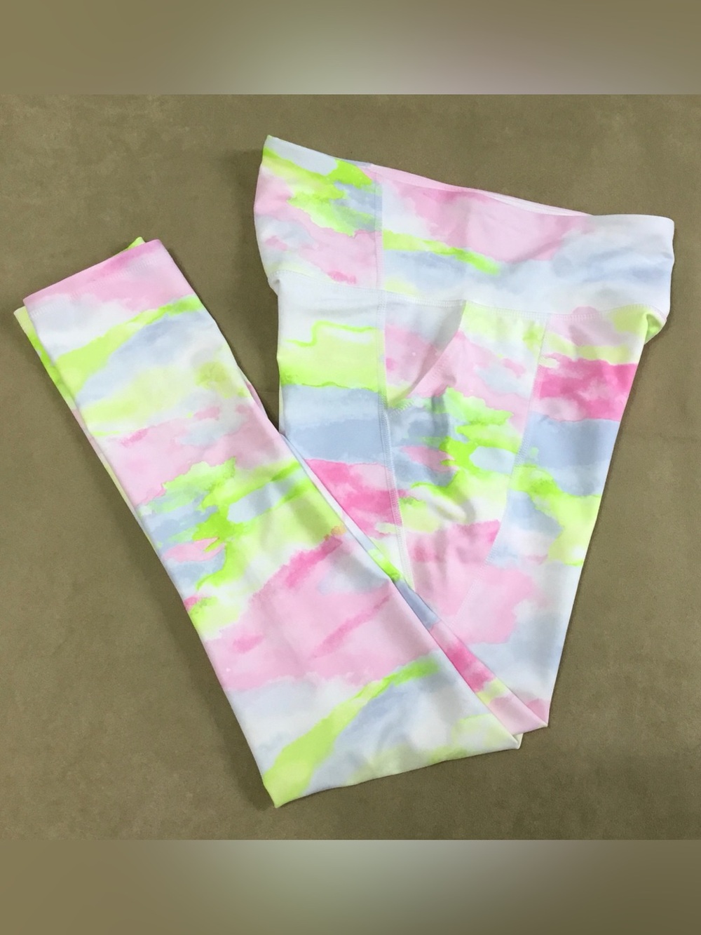 Old Navy Girls Pastel Tie-Dye Leggings - Pink, Neon Yellow, Light Blue - K807